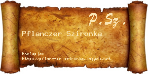 Pflanczer Szironka névjegykártya